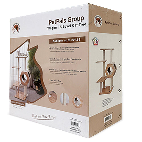 Wagon Style-Minimalist Design, Wooden, Medium Cat Tree
