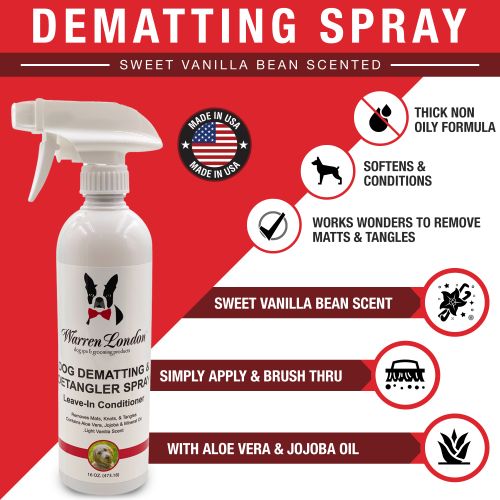 Dog Dematting and Detangler Spray - Leave-In Conditioner