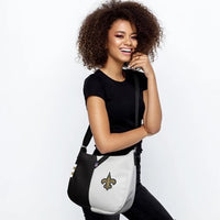 New Orleans Saints Pebble Split Hobo Handbag