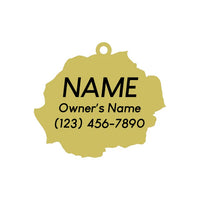Rose Pet ID Tag - Red & Gold