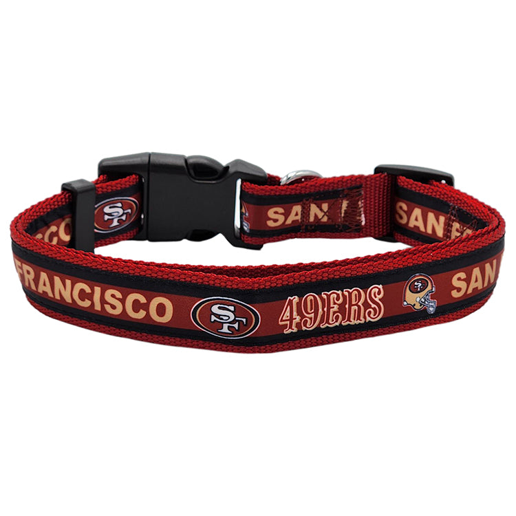 San Francisco 49ers Satin Dog Collar or Leash 3 Red Rovers