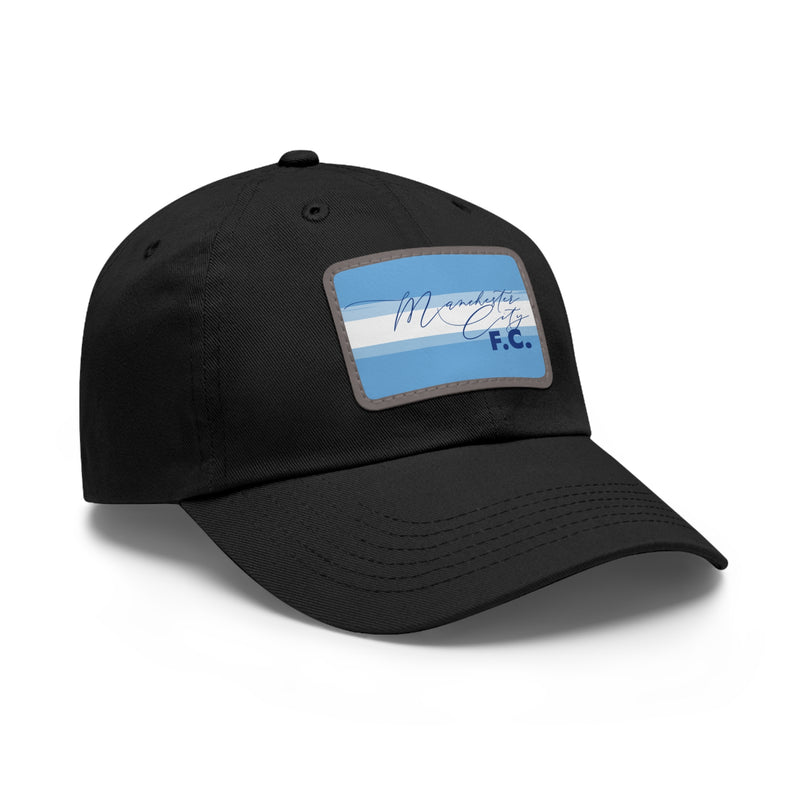 Manchester City FC 25/26 Home Kit-Inspired Leather Patch Baseball Hat