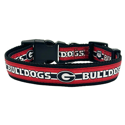GA Bulldogs Dog Satin Collar or Leash