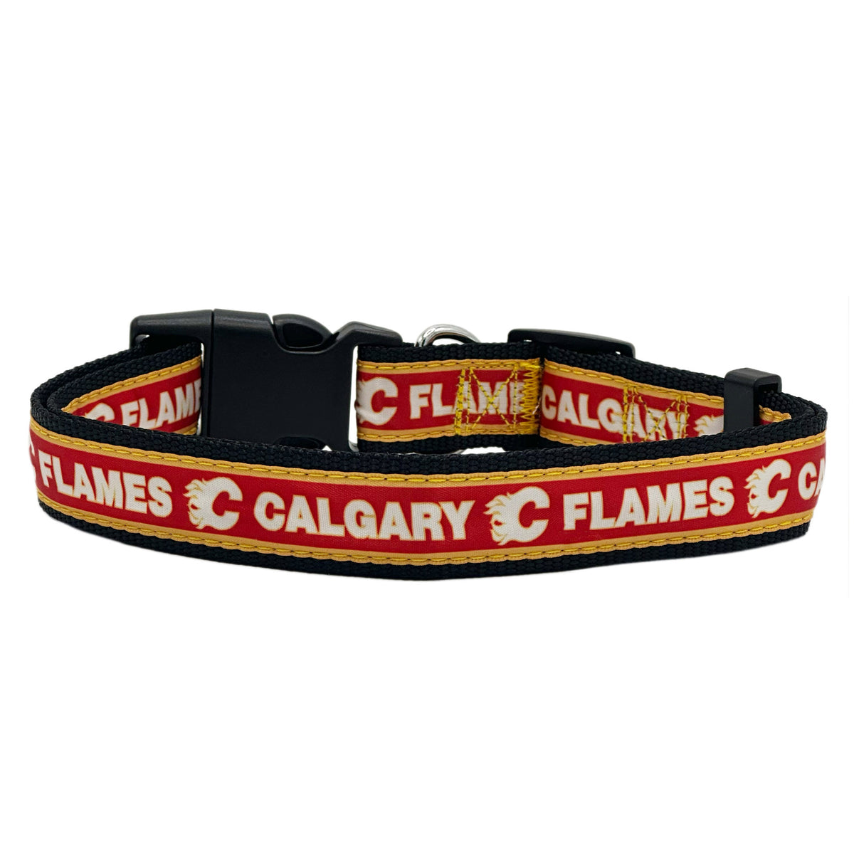Calgary Flames Dog Satin Collar or Leash