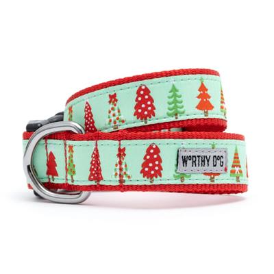 Green Holiday Trees Collection Dog Collar or Leads