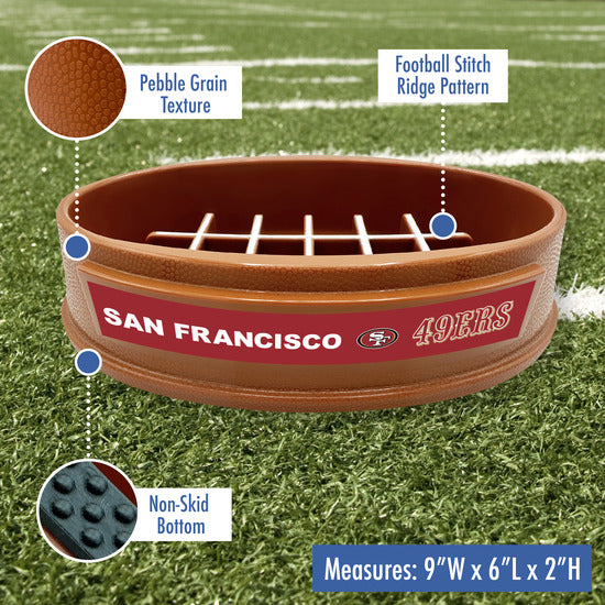 San Francisco 49ers Football Slow Feeder Bowl