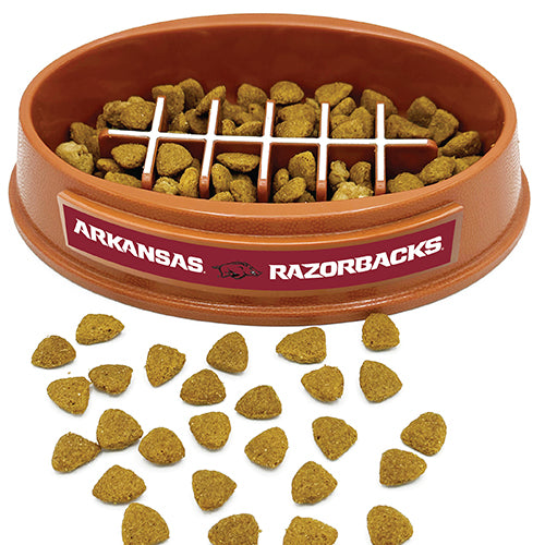 AR Razorbacks Football Slow Feeder Bowl