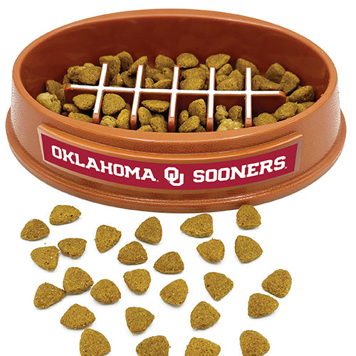 OK Sooners Football Slow Feeder Bowl