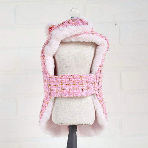 Chantel Tweed Handmade Pet Coat - Bubblegum Pink