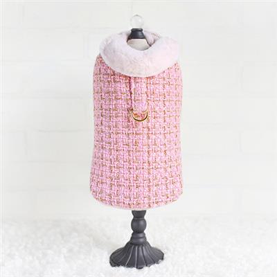 Chantel Tweed Handmade Pet Coat - Bubblegum Pink