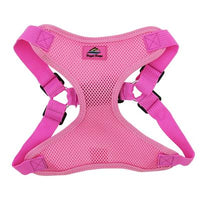 Solid Color Mesh Wrap and Snap Choke Free Step In Harness - Candy Pink