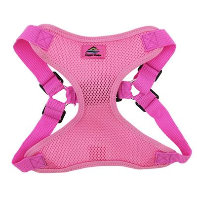 Solid Color Mesh Wrap and Snap Choke Free Step In Harness - Candy Pink