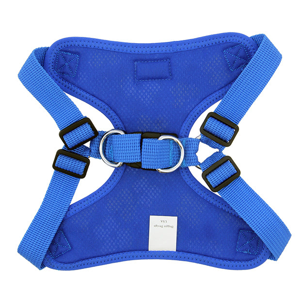 Solid Color Mesh Wrap and Snap Choke Free Step In Harness - Cobalt Blue