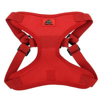 Solid Color Mesh Wrap and Snap Choke Free Step In Harness - Red