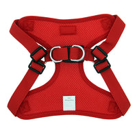 Solid Color Mesh Wrap and Snap Choke Free Step In Harness - Red