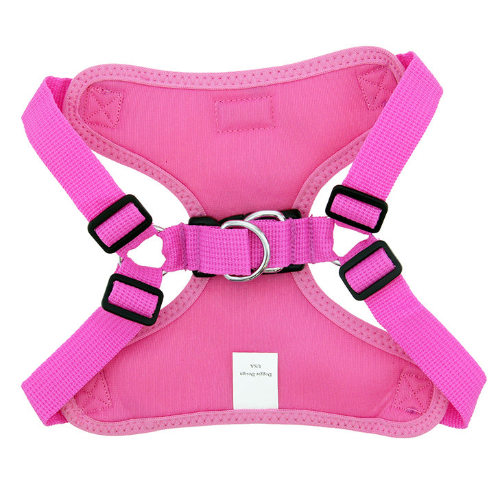 Maui Pink Mesh Wrap and Snap Choke Free Step In Harness