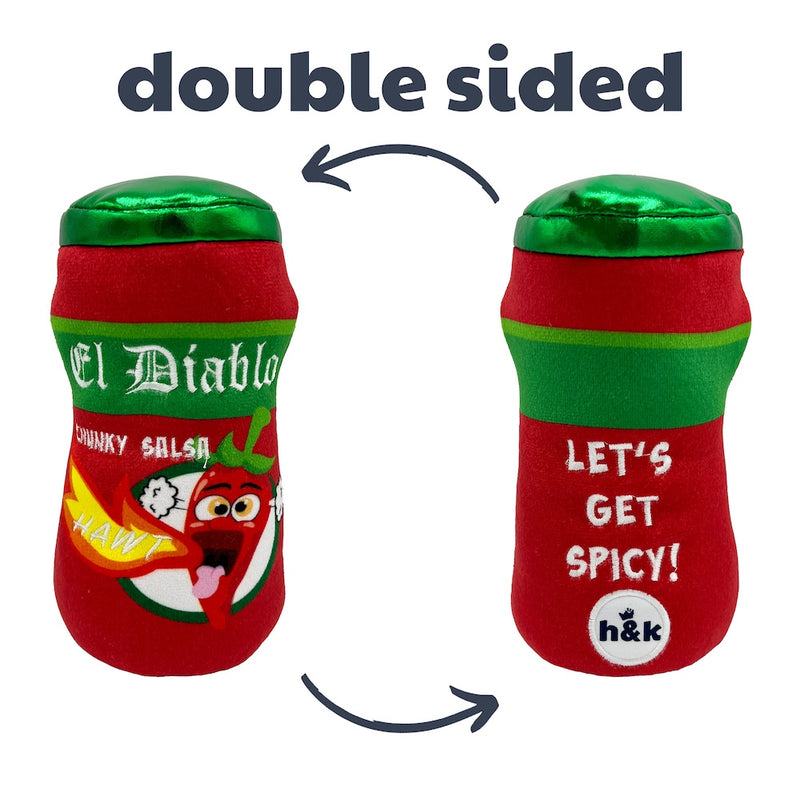 El Diablo Spicy Salsa Bottle Plush Dog Toy