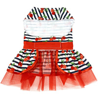 Cherry Stripe Harness Dress with Leash