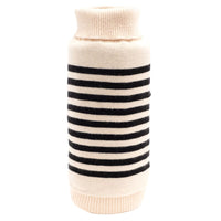 Cream Black Stripe Roll Sweater
