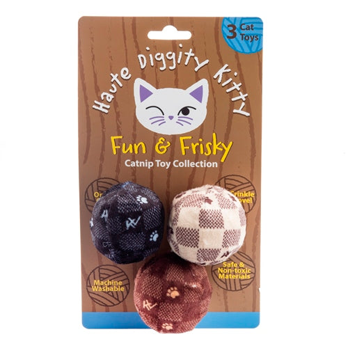 Kitty Vuiton Checkered Balls Organic Catnip Toys