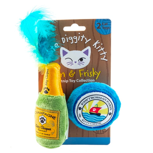 Kitty Clicquot Bottle & Caviar Organic Catnip Toys