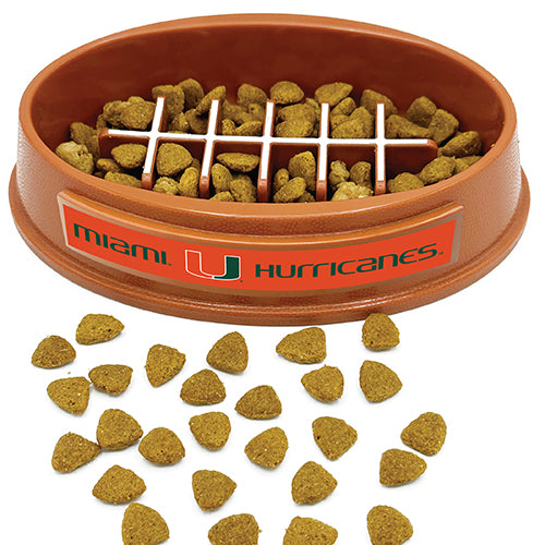 MIA Hurricanes Football Slow Feeder Bowl
