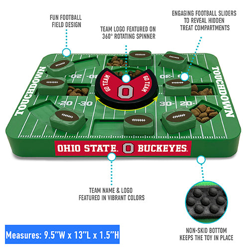 OH State Buckeyes Interactive Puzzle Treat Toy - Large
