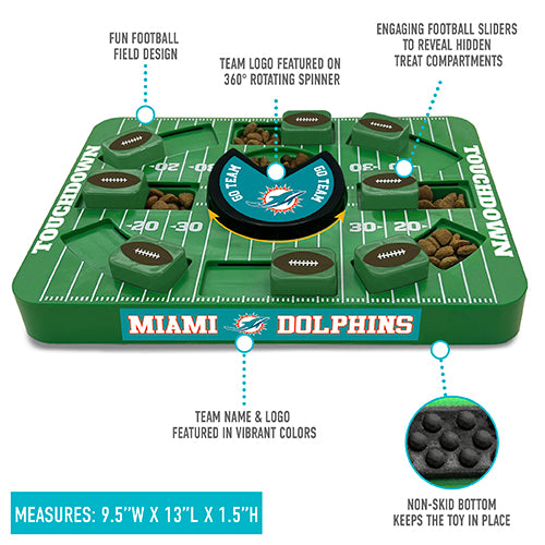 Miami Dolphins Interactive Puzzle Treat Toy - Large