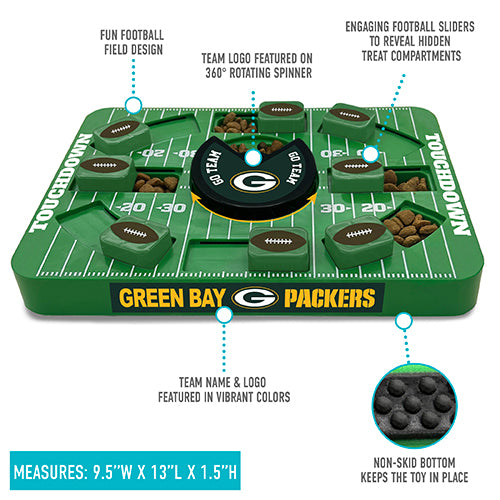 Green Bay Packers Interactive Puzzle Treat Toy - Large