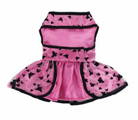 All a Flutter - Pink and Black Harness Dress with Leash