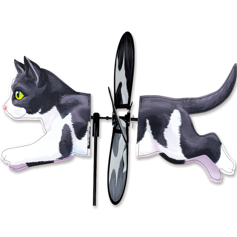 Black & White Cat Petite Garden Spinner