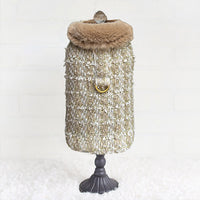 Annabella Handmade Pet Coat - Gold Ore