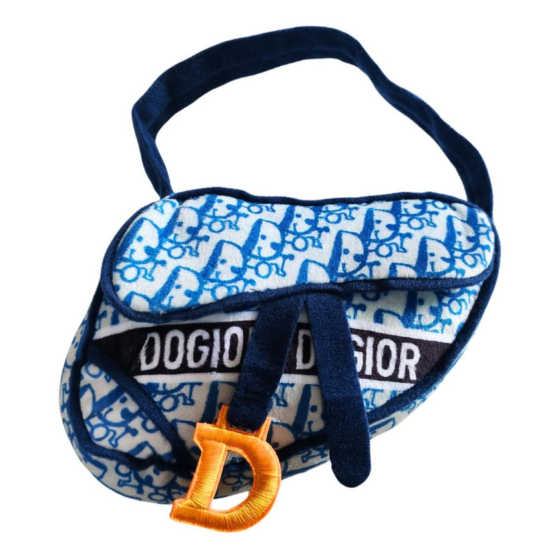 Dogior Navy Saddle Bag Squeaker Toy