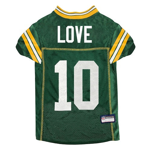 Green Bay Packers Jordan Love 10 Player Pet Jersey