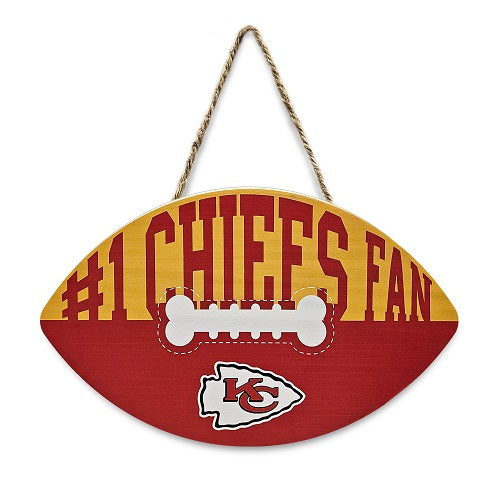 Kansas City Chiefs Football Shape Sign