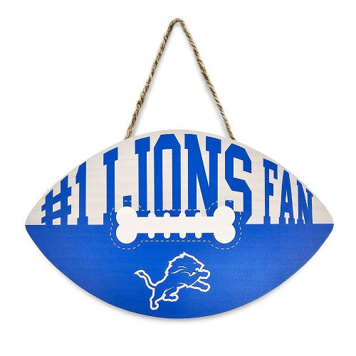 Detroit Lions Football Shape Sign