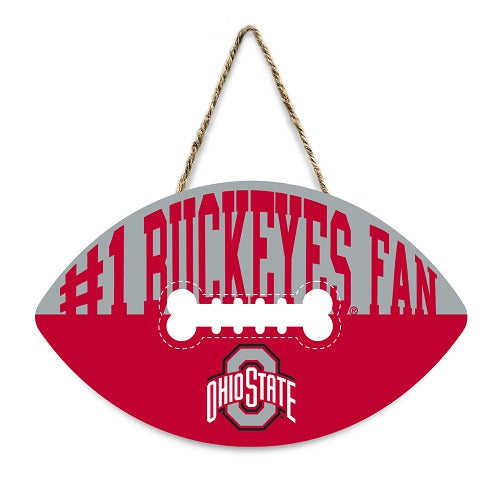 OH State Buckeyes Football Shape Sign