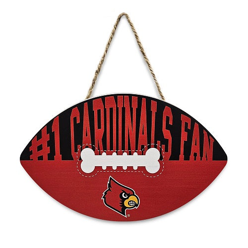 Louisville Cardinals Football Shape Sign