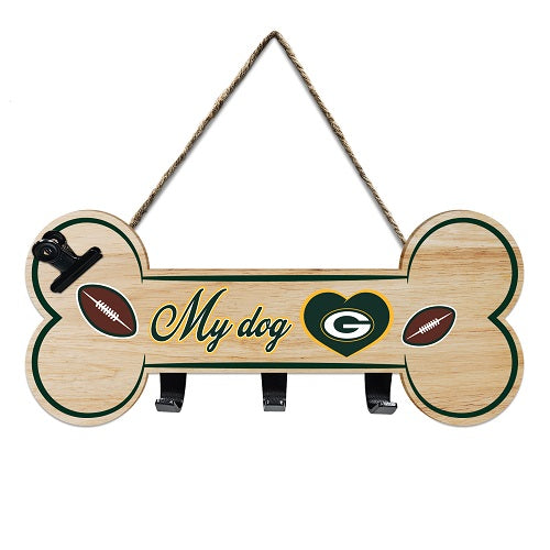 Green Bay Packers Bone-Shaped Sign with Hooks