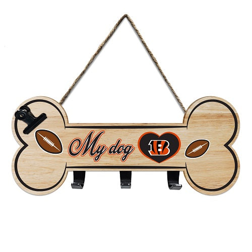 Cincinnati Bengals Bone-Shaped Sign with Hooks