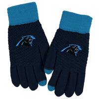 Carolina Panthers Waffle Knit Gloves