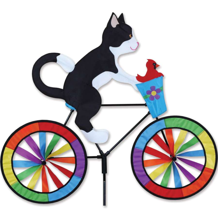 30" Bike Garden Spinner - Tuxedo Cat