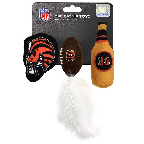 Cincinnati Bengals 3 piece Catnip Toy Set