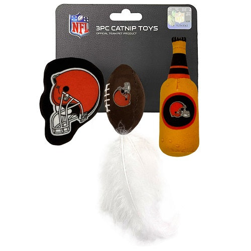 Cleveland Browns 3 piece Catnip Toy Set