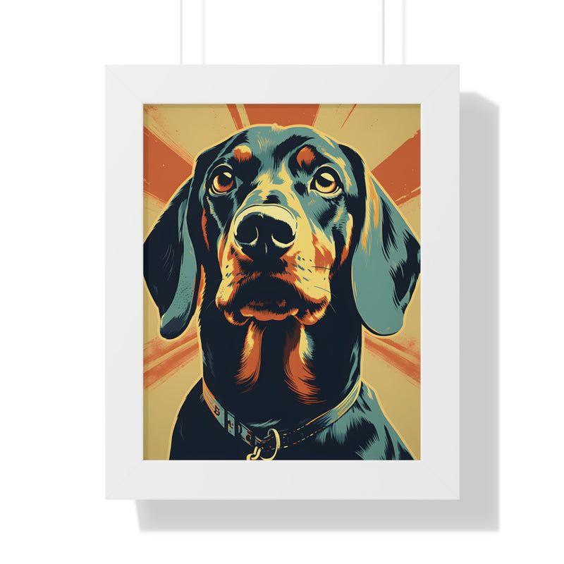 Dachshund Pop-Art Retro Framed Print