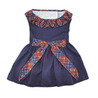Navy with Ruffles Harness Dress with Leash