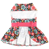 Blooming Blue and Peach Floral Harness Dress with Leash