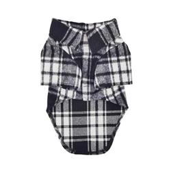 Black and White Plaid Flannel Pet Shirt