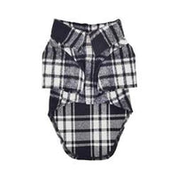 Black and White Plaid Flannel Pet Shirt