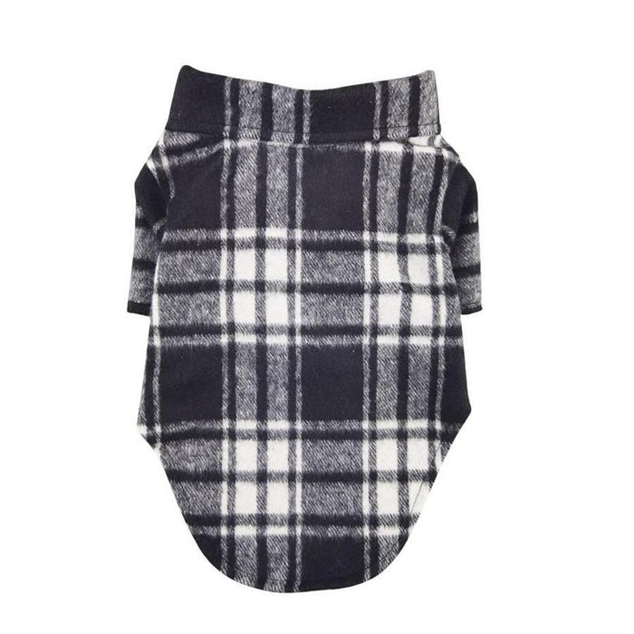 Black and White Plaid Flannel Pet Shirt